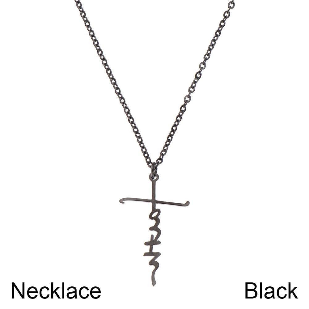 Faith Stainless Steel Pendant Necklace