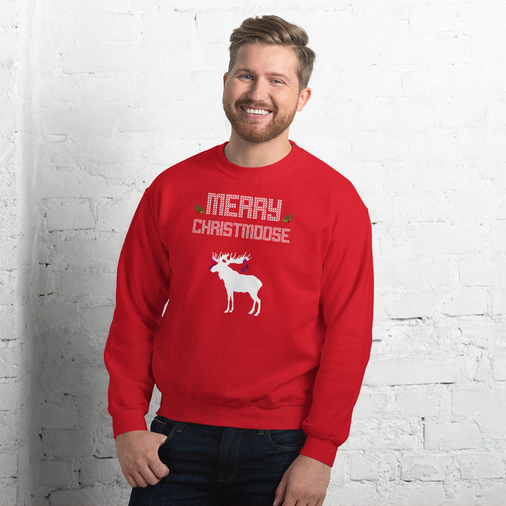 Merry Christmoose - Christmas Xmas Holidays Unisex Ugly Xmas Sweater Sweatshirt