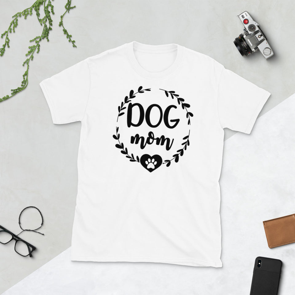 Dog Mom 2 White Unisex T-Shirt