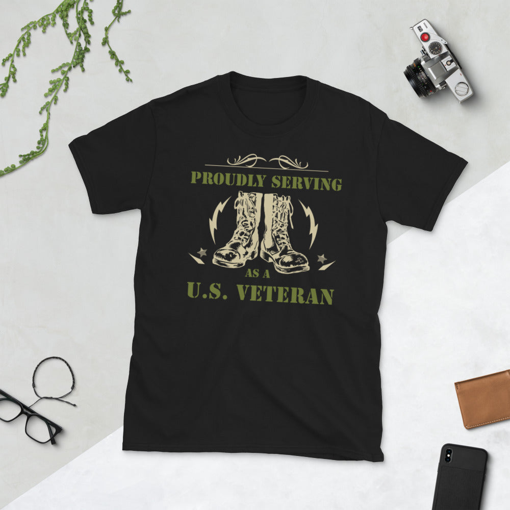 Proudly Serving As A US Veteran Unisex T-Shirt