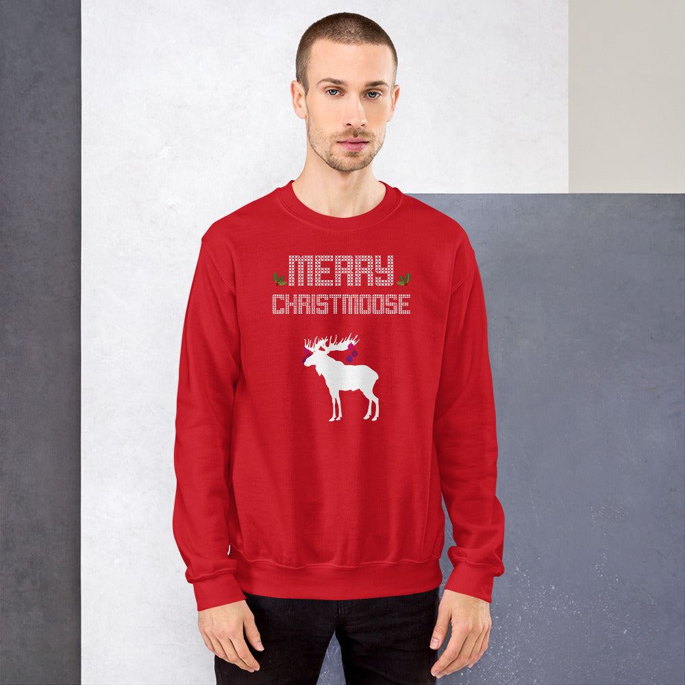 Merry Christmoose - Christmas Xmas Holidays Unisex Ugly Xmas Sweater Sweatshirt