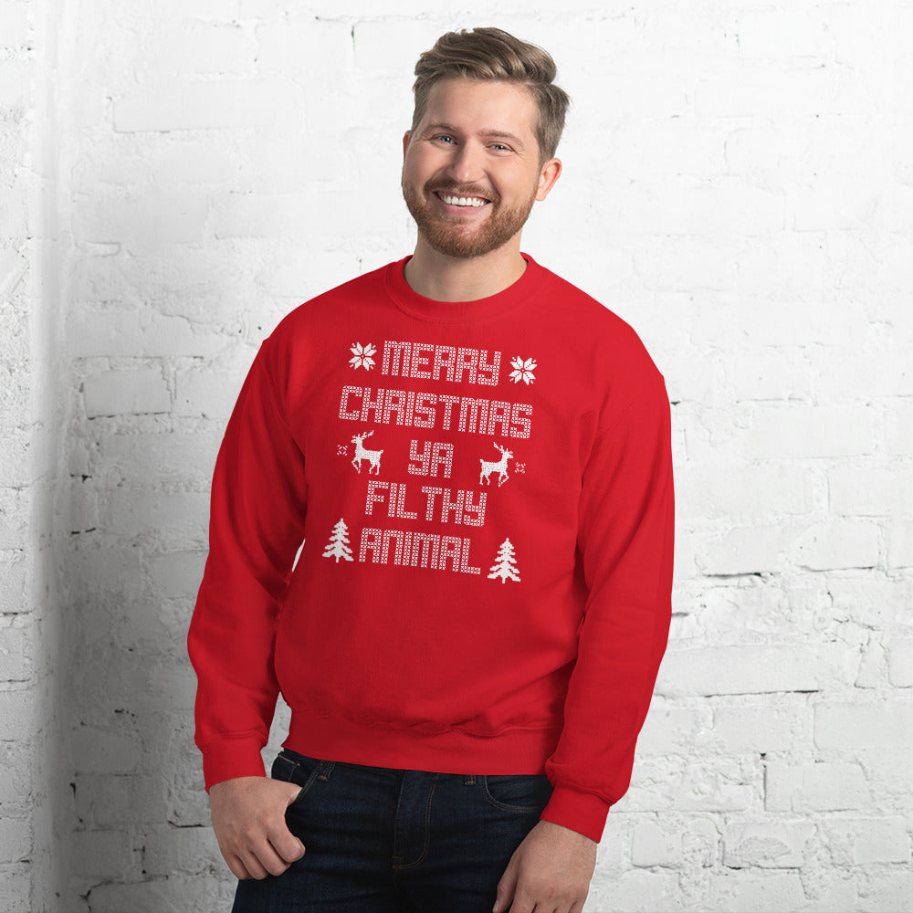 Merry Christmas Ya Filthy Animal Unisex Ugly Xmas Sweater Sweatshirt