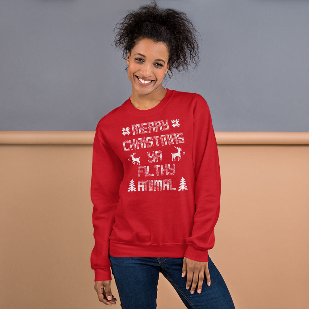Merry Christmas Ya Filthy Animal Unisex Ugly Xmas Sweater Sweatshirt