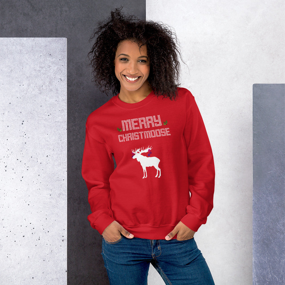 Merry Christmoose - Christmas Xmas Holidays Unisex Ugly Xmas Sweater Sweatshirt