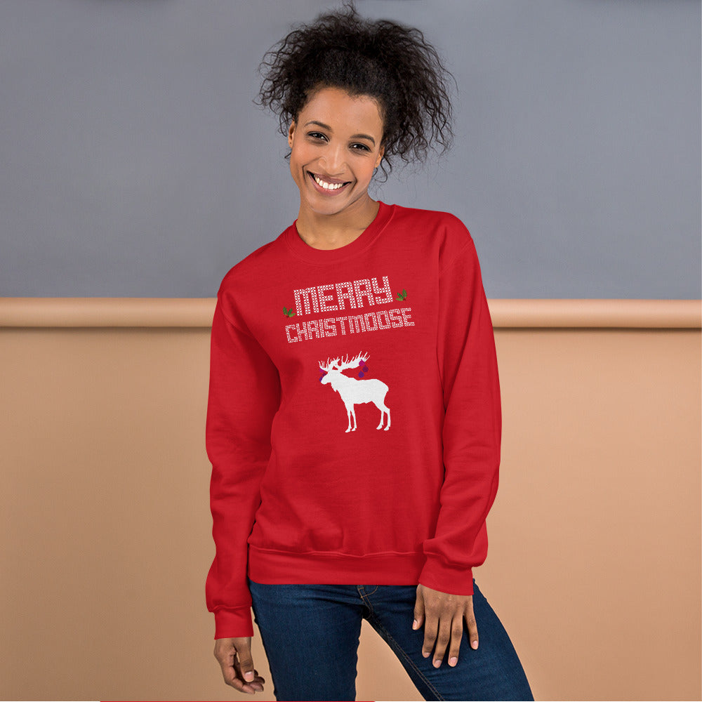 Merry Christmoose - Christmas Xmas Holidays Unisex Ugly Xmas Sweater Sweatshirt