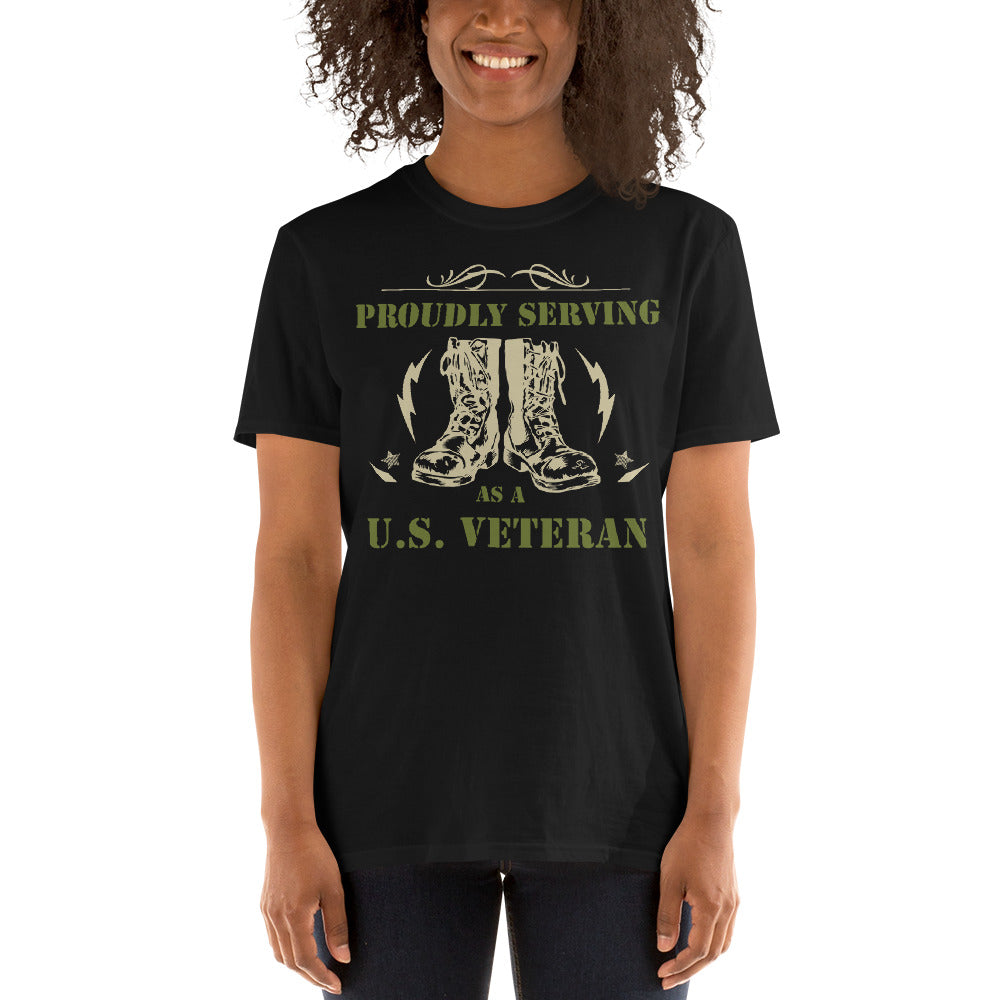 Proudly Serving As A US Veteran Unisex T-Shirt