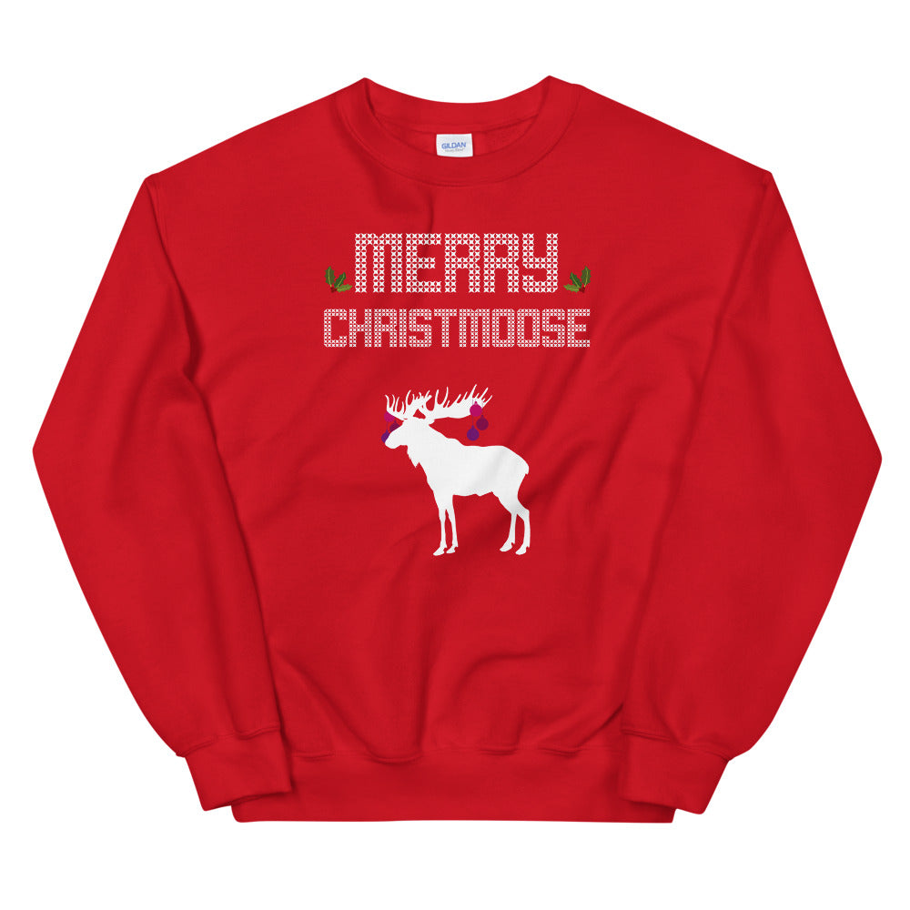 Merry Christmoose - Christmas Xmas Holidays Unisex Ugly Xmas Sweater Sweatshirt