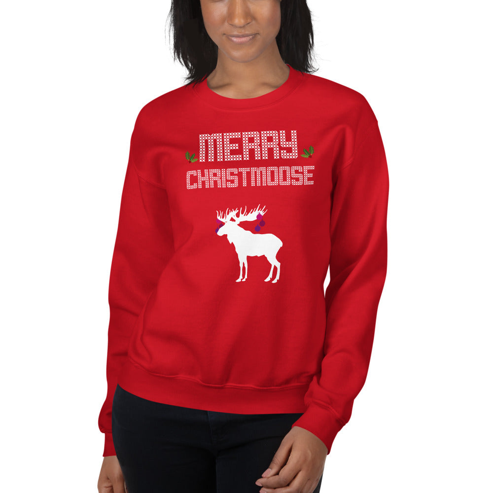 Merry Christmoose - Christmas Xmas Holidays Unisex Ugly Xmas Sweater Sweatshirt