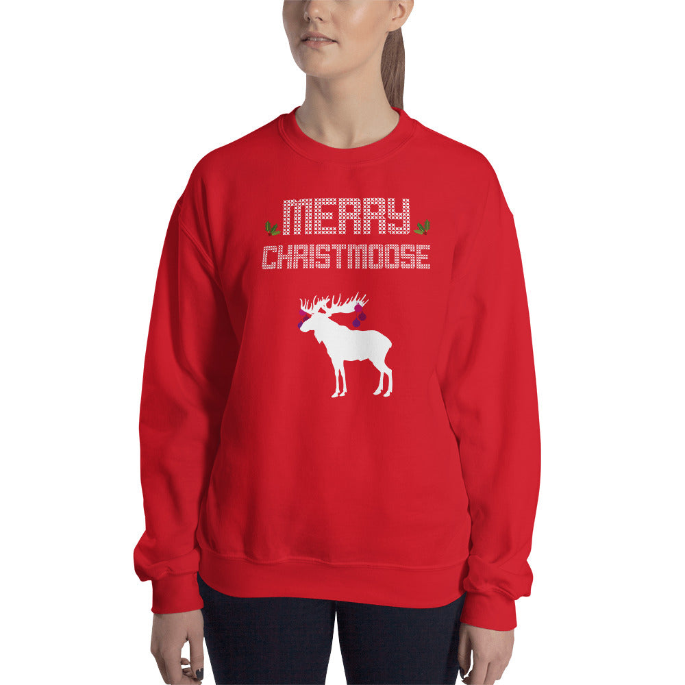 Merry Christmoose - Christmas Xmas Holidays Unisex Ugly Xmas Sweater Sweatshirt