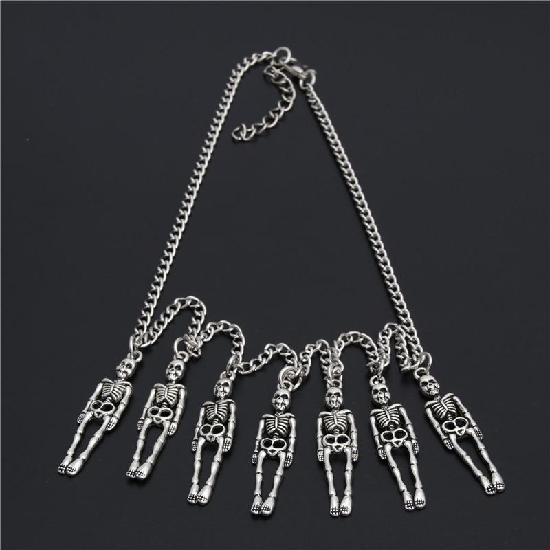 skeleton necklace mens skull necklace
