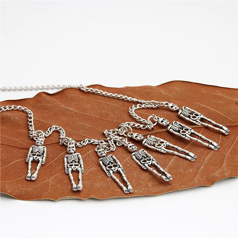 skeleton necklace mens skull necklace