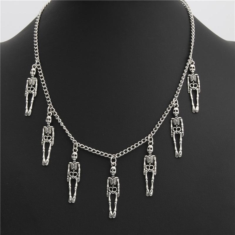 skeleton necklace mens skull necklace