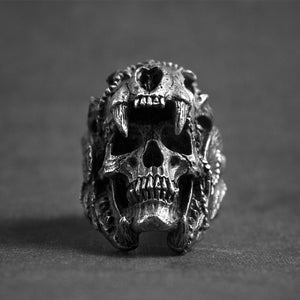 Indian Jaguar Warrior Skull Ring skull rings for men skull ring skull rings for women