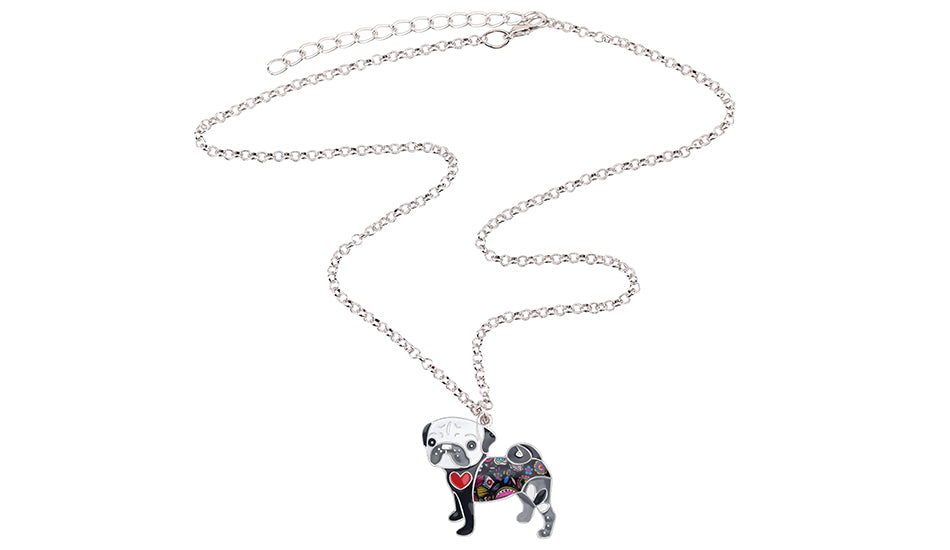Pug Enamel Necklace