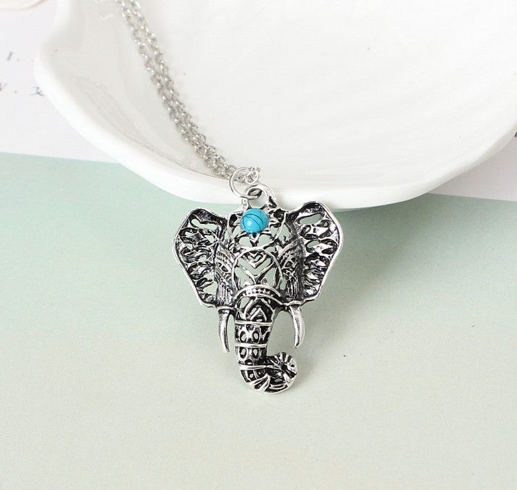 Boho Elephant Pendant Necklace