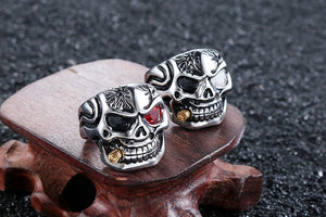 Gold Smoking Skull Ring skull rings for men skull ring skull rings for women