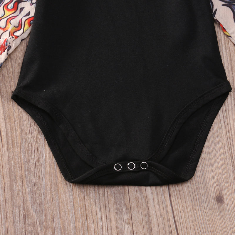 Sleeve Tattoo Print Baby Romper Bodysuit