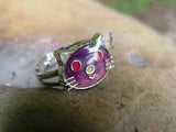 Cat Mood Color Changing Ring cat ring, silver cat ring, kitty ring