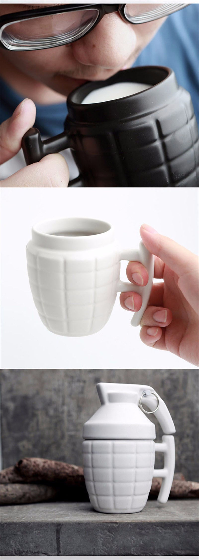 Grenade Coffee Mug With Lid
