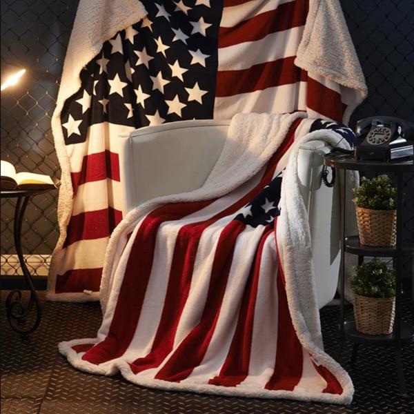 American Flag USA Hooded Blanket