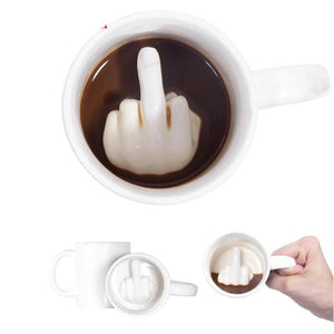 Middle Finger Novelty Coffee Cup middle finger coffee mug middle finger mug have a nice day middle finger mug middle finger coffee cup coffee mug with middle finger on bottom coffee cup with middle finger on bottom