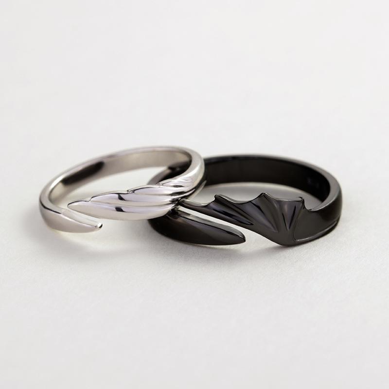 Angel & Devil Sterling Silver Divine Couple Rings