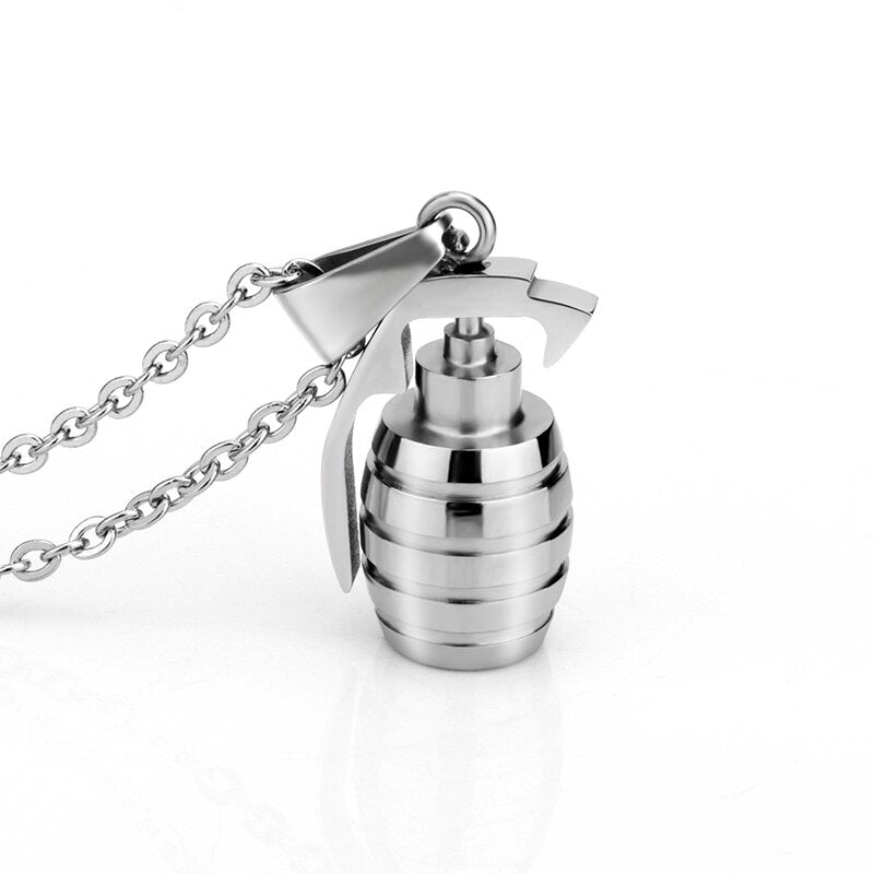 Classy Men's Grenade Pendant Necklace