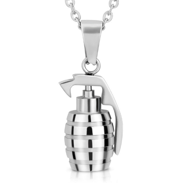 Classy Men's Grenade Pendant Necklace