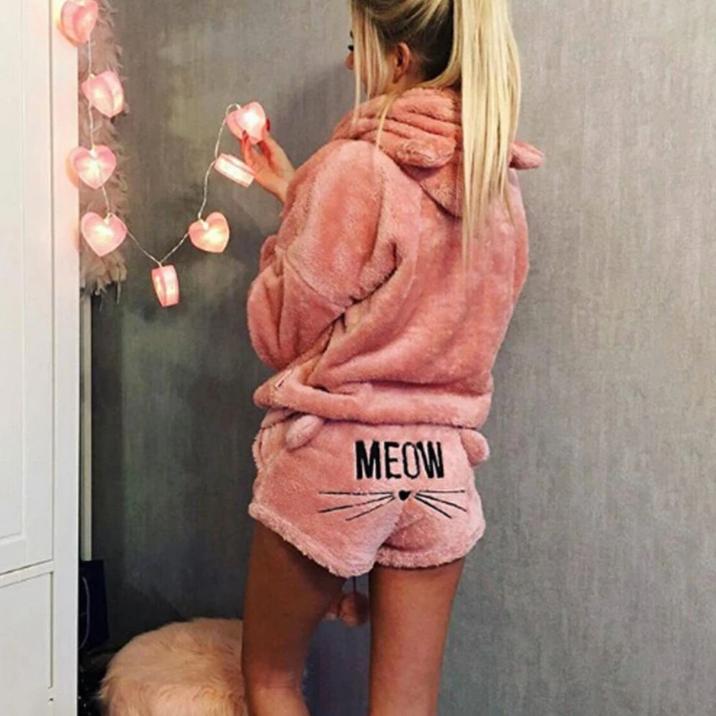 Cute Cat Meow Womens Pajamas Set