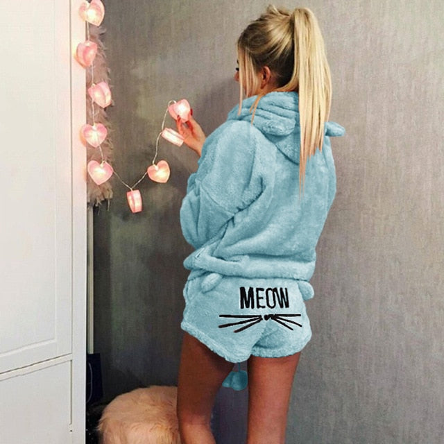 Cute Cat Meow Womens Pajamas Set