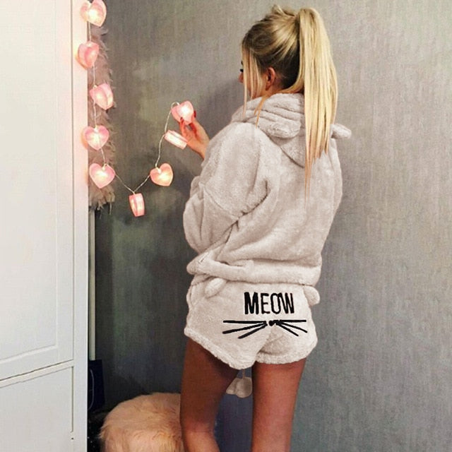 Cute Cat Meow Womens Pajamas Set
