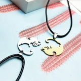 Cat Couple Necklace cat necklace, couple necklace, relationship necklaces, couple chains, his and hers necklaces