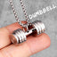 Dumbbell Gym Fitness Necklace | Stainless Steel Gym Necklace