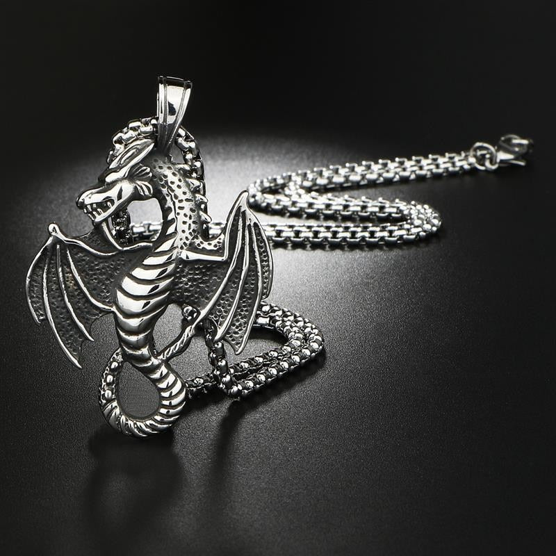 Flame Dragon Pendant Necklace
