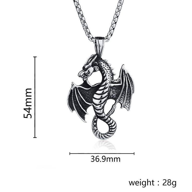 Flame Dragon Pendant Necklace