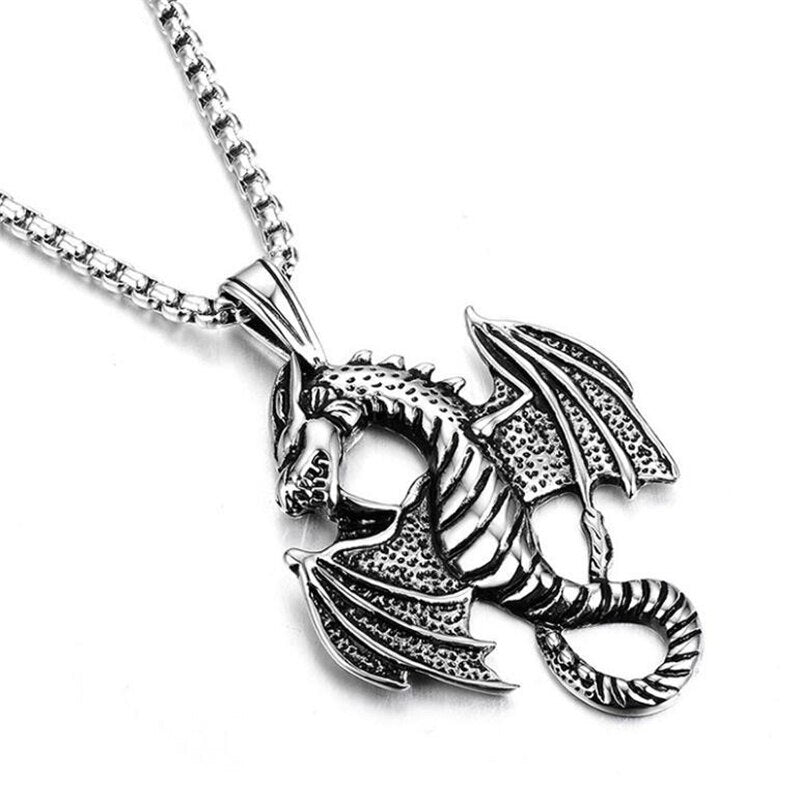 Flame Dragon Pendant Necklace