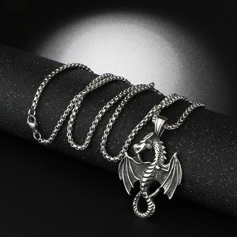 Flame Dragon Pendant Necklace