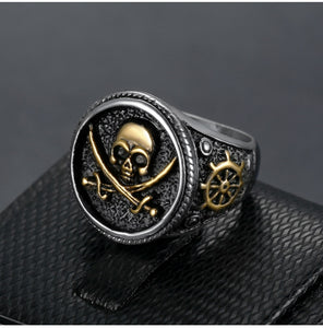 Vintage Pirate Signet Cutlass Skull Ring Vintage Pirate Signet Cutlass Skull Ring