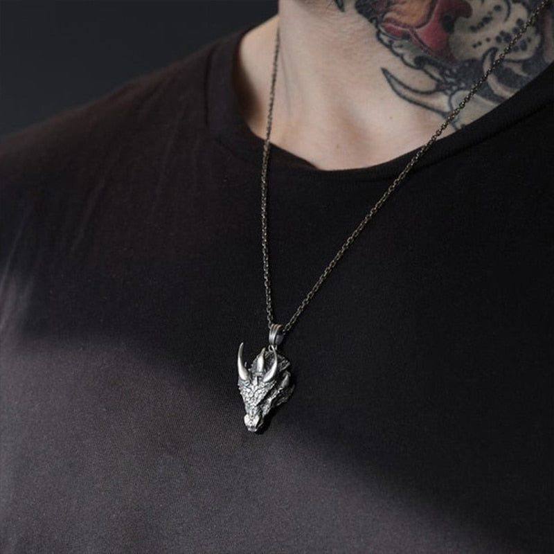 Exquisite Dragon Head Pendant Necklace