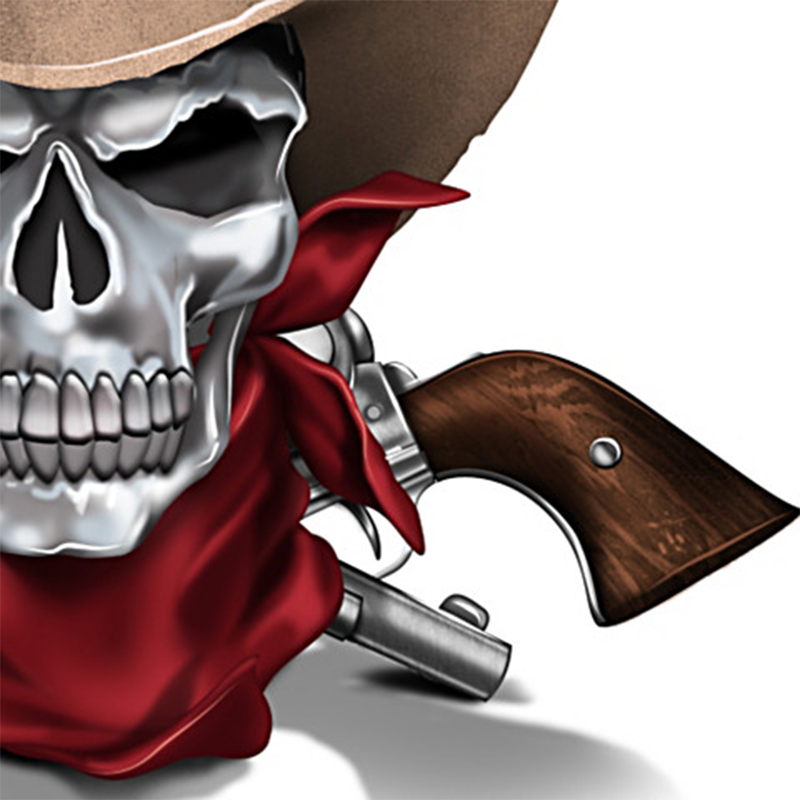 Cowboy Hat Skull Necklace