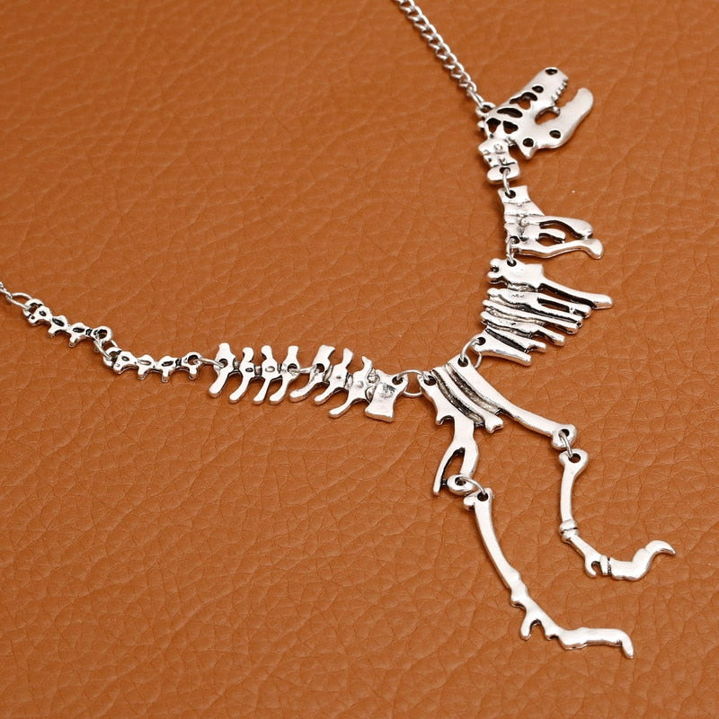 dinosaur necklace t rex necklace dinosaur skeleton necklace