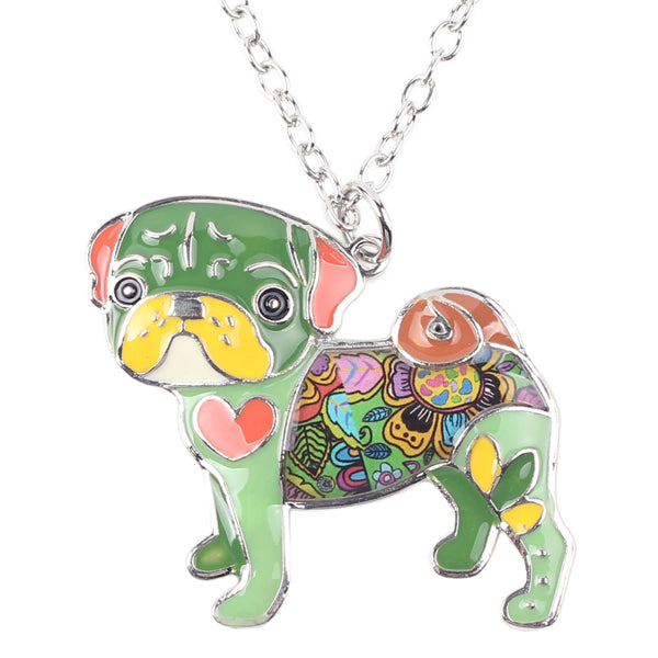 Pug Enamel Necklace