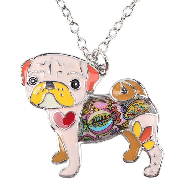 Pug Enamel Necklace