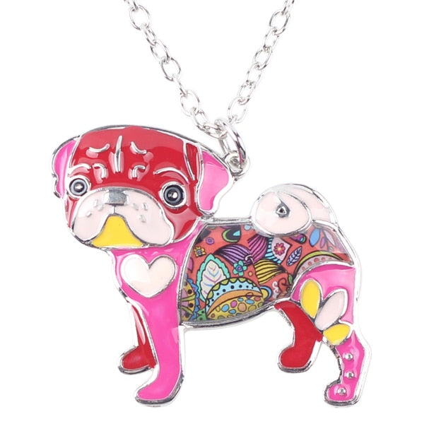 Pug Enamel Necklace
