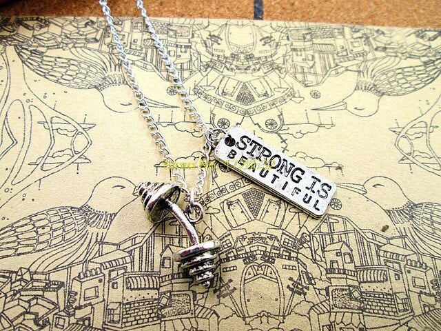 bending barbell necklace