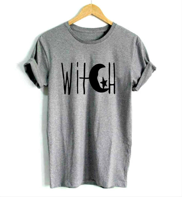 Witch Crescent Moon and Star Women T-Shirt