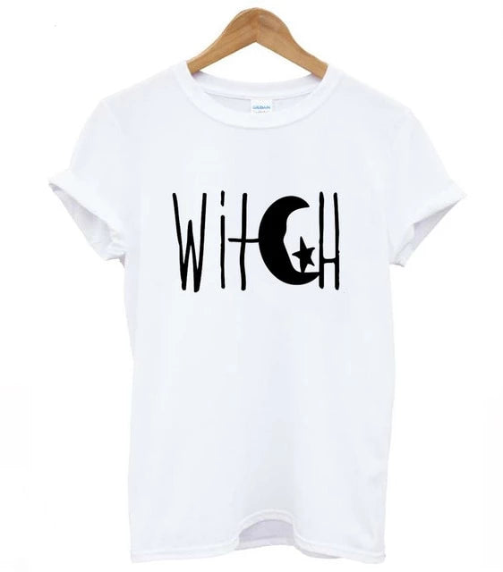 Witch Crescent Moon and Star Women T-Shirt