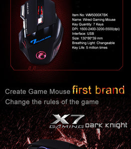 Estone X7 3200DPI LED Optical 7D USB Wired Gaming Mouse - BLACK Estone X7 3200DPI LED Optical 7D USB Wired Gaming Mouse - BLACK