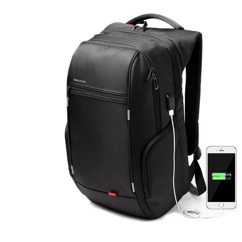 Kingsons Anti-theft USB Charging 15-17 inch Laptop Backpack Men