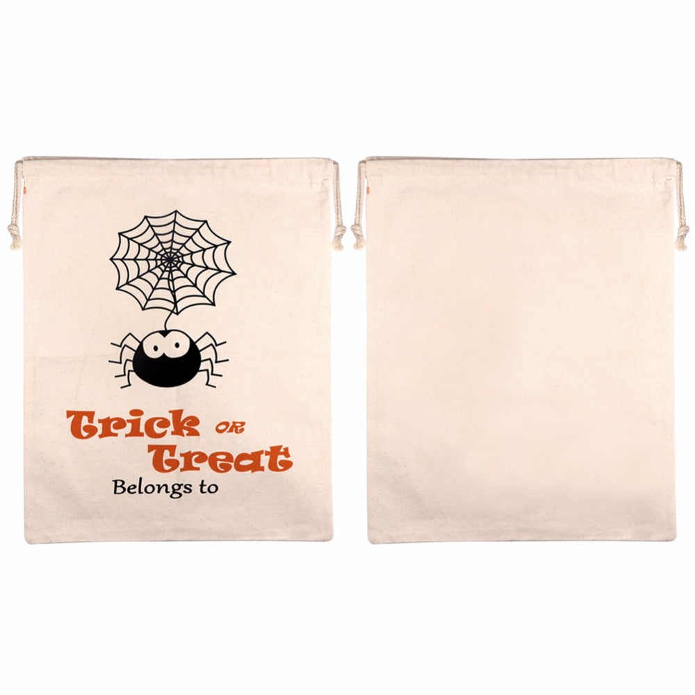 Halloween Cotton Canvas Trick or Treat Bags Halloween Decoration